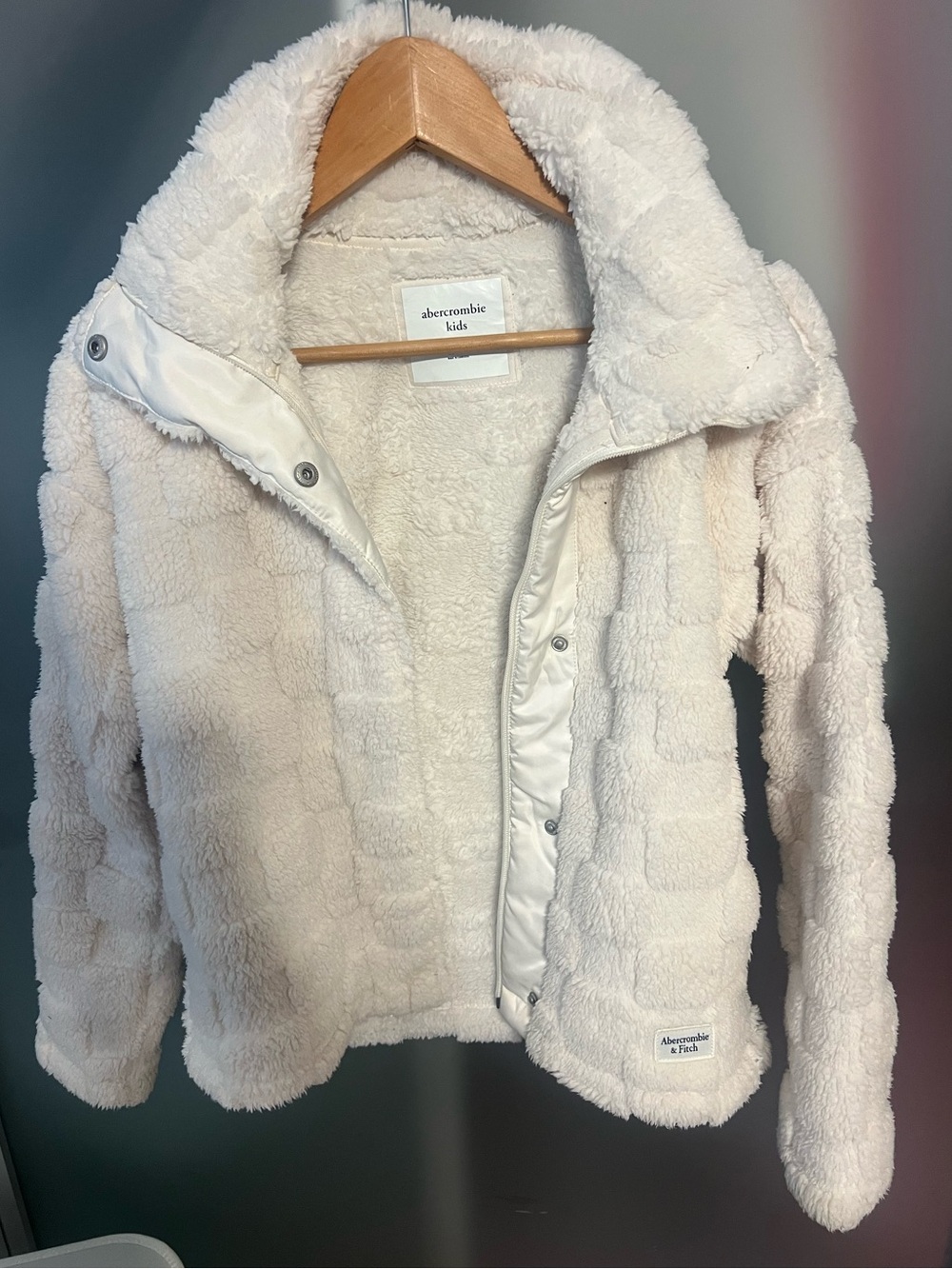 abercrombie kids Cream Plush Teddy Jacket